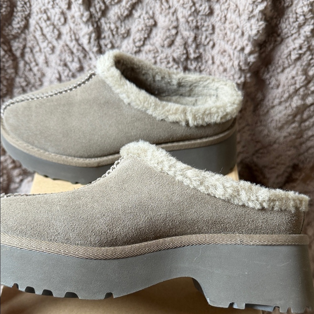 Ugg Brown Suede Shearling Lined Clogs - image 7